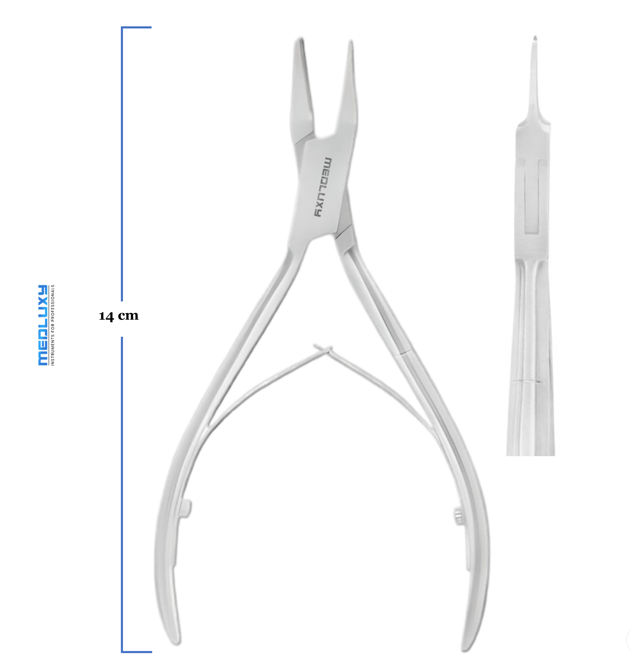 Medluxy Pro - Professionele Nageltang Hoektang met Extra Smalle Bek - ingegroeide nagels , nagelhoeken - Recht Snijvlak 15 mm - MP0419